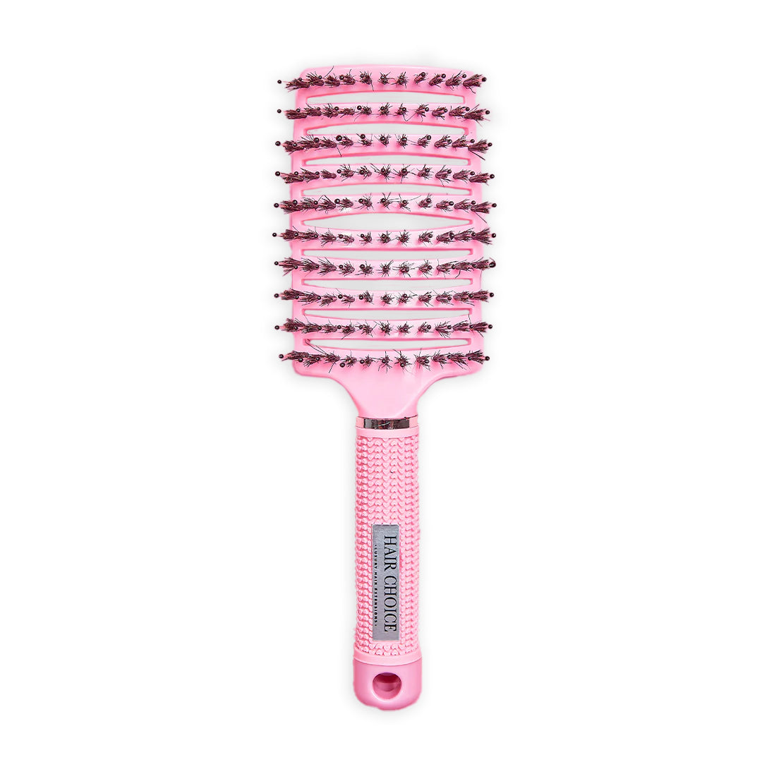 Pink Stroke of Luck - Curved Mixed Bristle Brush