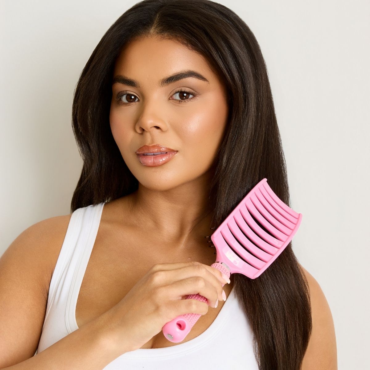 Pink Stroke of Luck - Curved Mixed Bristle Brush – Hair Choice