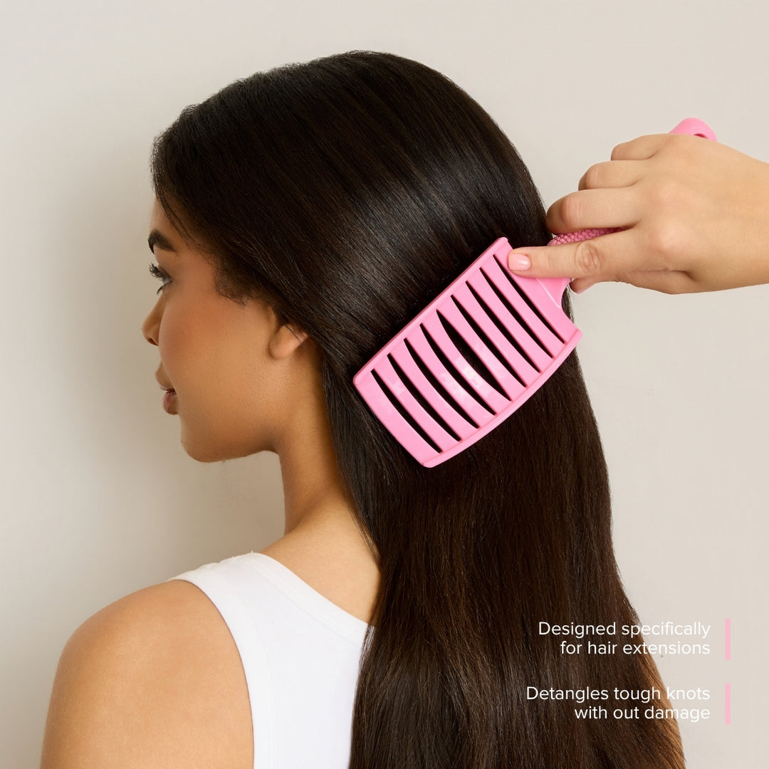 Pink Stroke of Luck - Curved Mixed Bristle Brush