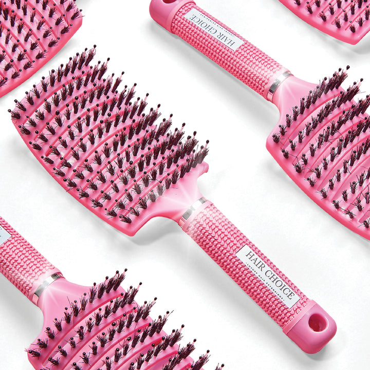 Pink Stroke of Luck - Curved Mixed Bristle Brush