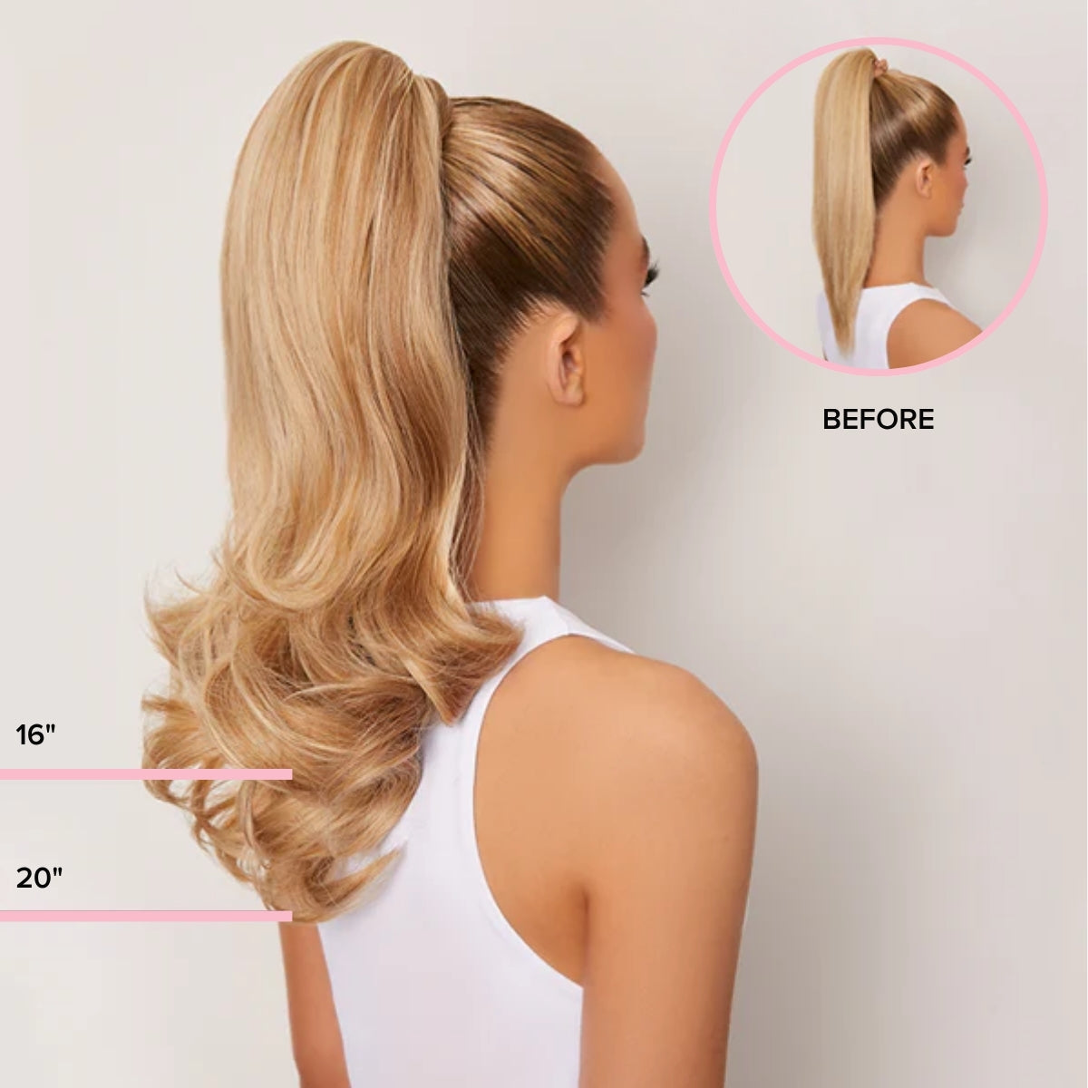 Pony Piece Clip In length guide